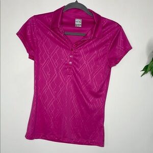 Callaway Pink Fitted Cap Sleeve Golf Polo Shirt